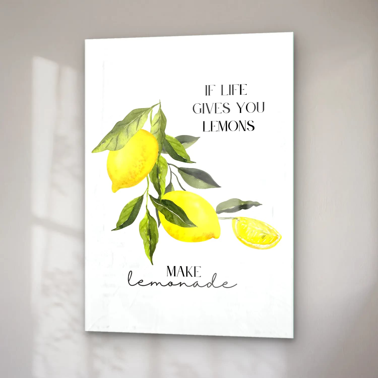 Botanik İllüstrasyon Limonlar No. 4 cam tablo — sağ açıdan görünüm