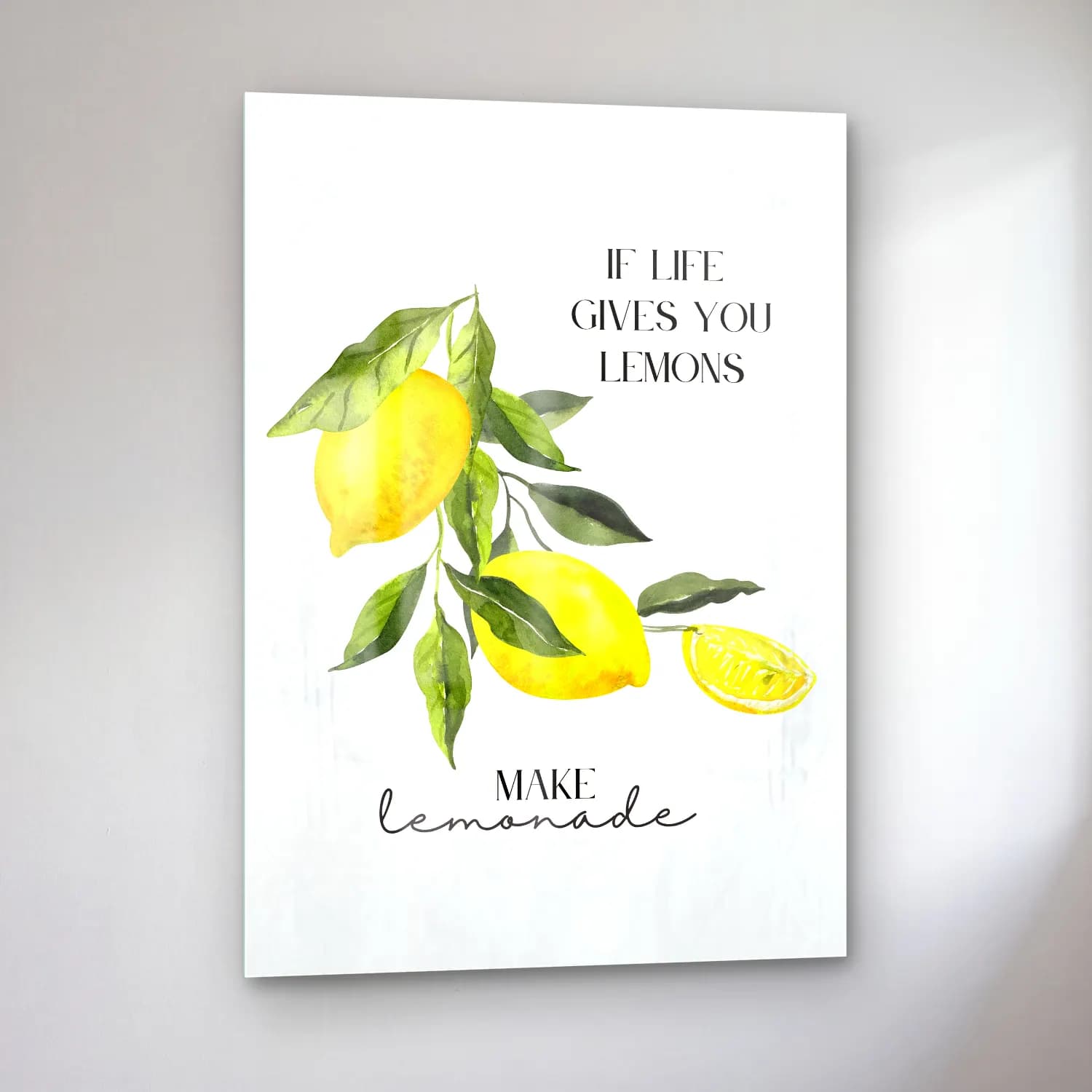 Botanik İllüstrasyon Limonlar No. 4 cam tablo — sol açıdan görünüm