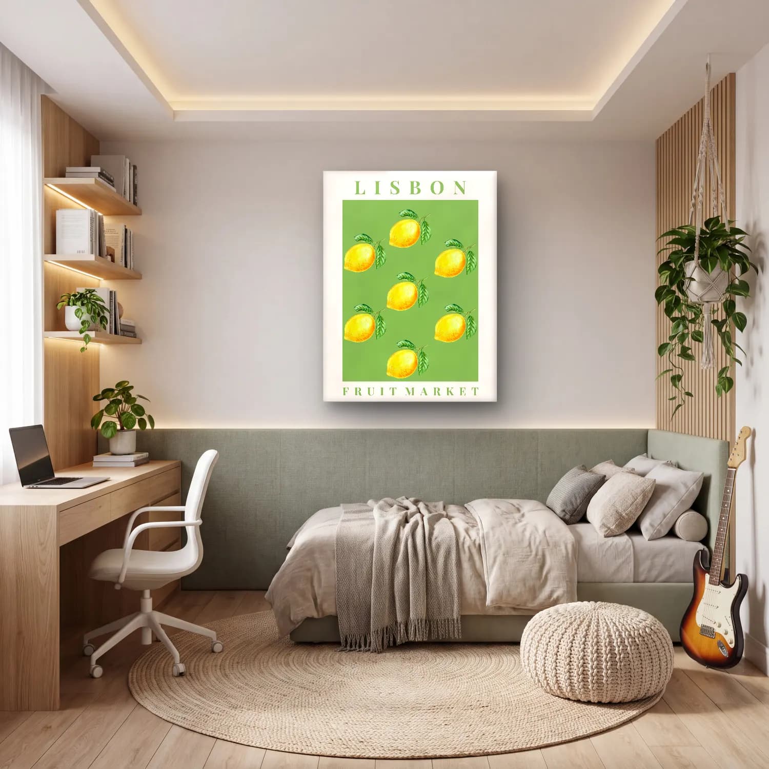 Pastel Limonlar No. 5 cam tablo — genç odasında