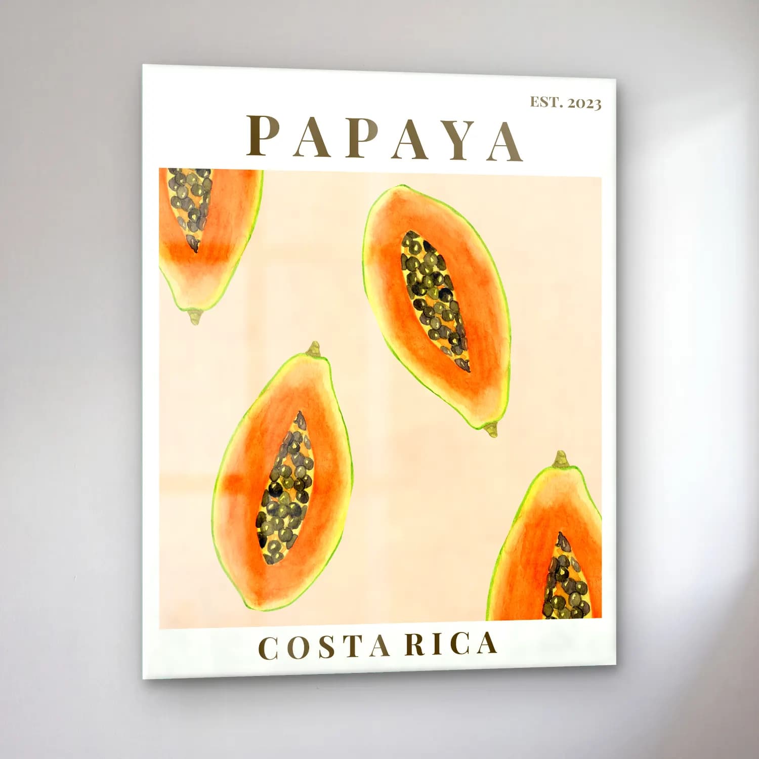Pastel Karpuz – Turuncu Tonlar cam tablo — sol açıdan görünüm