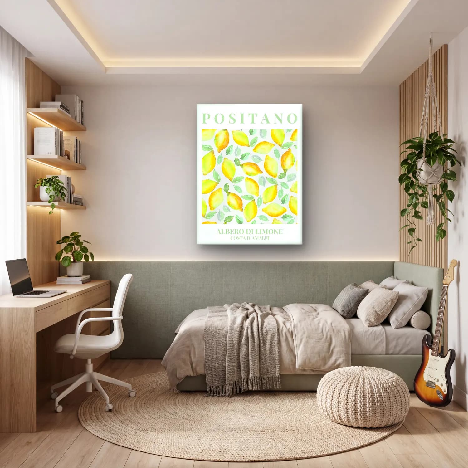 Pastel Limonlar No. 6 cam tablo — genç odasında