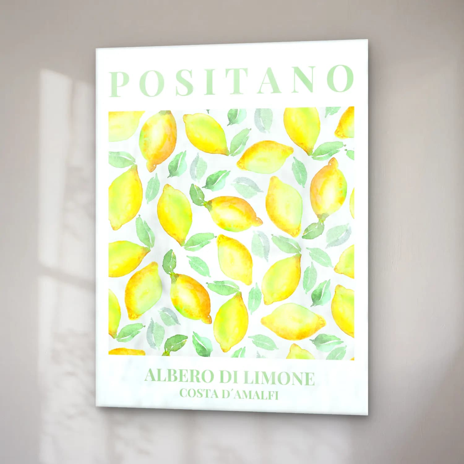 Pastel Limonlar No. 6 cam tablo — sağ açıdan görünüm