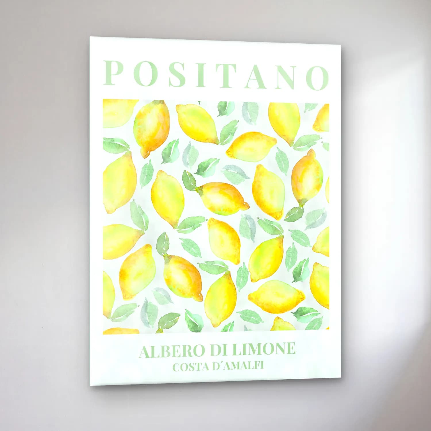 Pastel Limonlar No. 6 cam tablo — sol açıdan görünüm