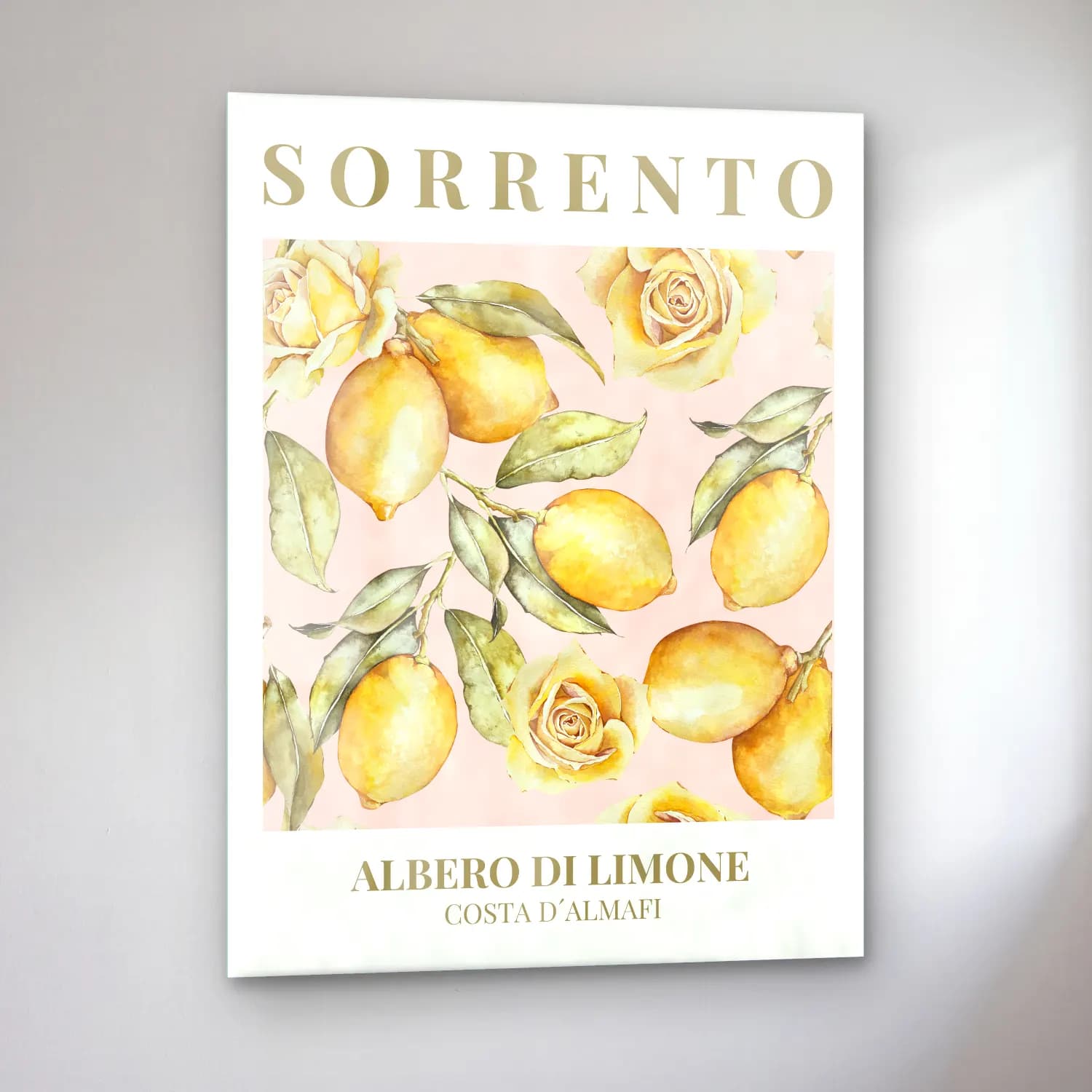 Pastel Limonlar No. 7 cam tablo — sol açıdan görünüm