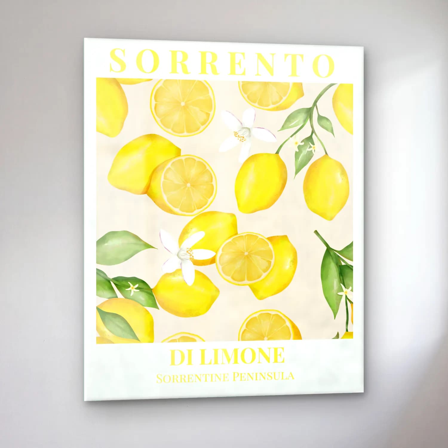 Pastel Limonlar No. 11 cam tablo — sol açıdan görünüm