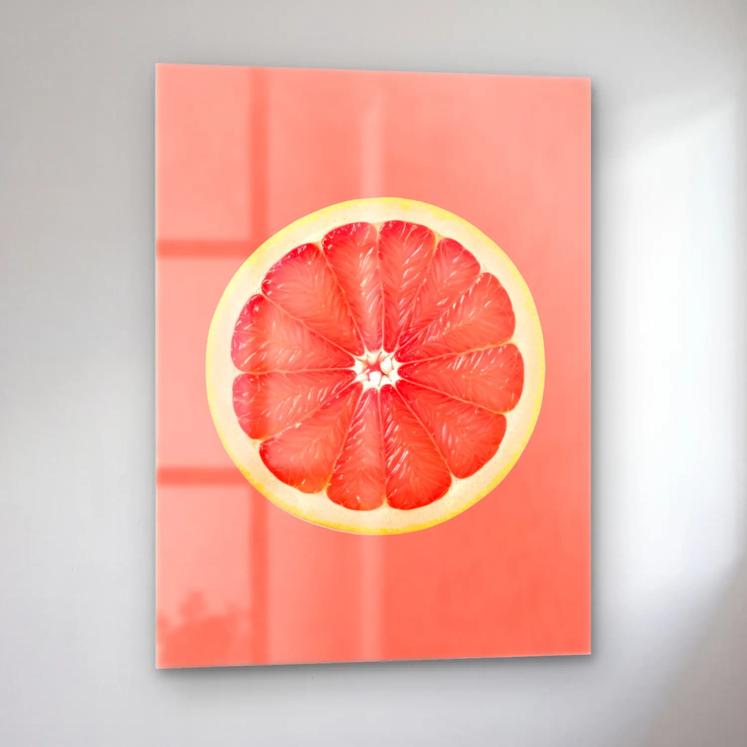 Pastel Karpuz No. 4 cam tablo — sol açıdan görünüm