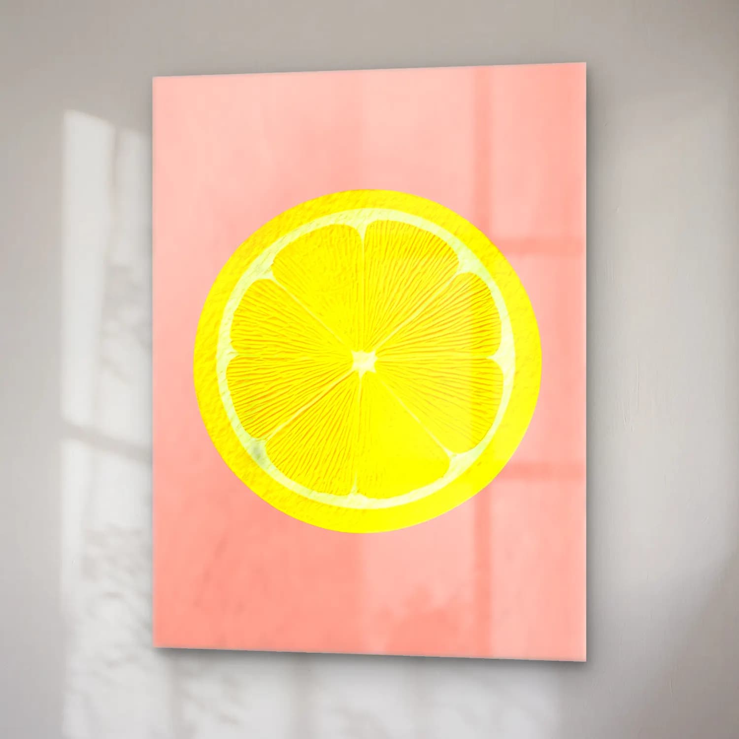 Pastel Limonlar No. 10 cam tablo — sağ açıdan görünüm