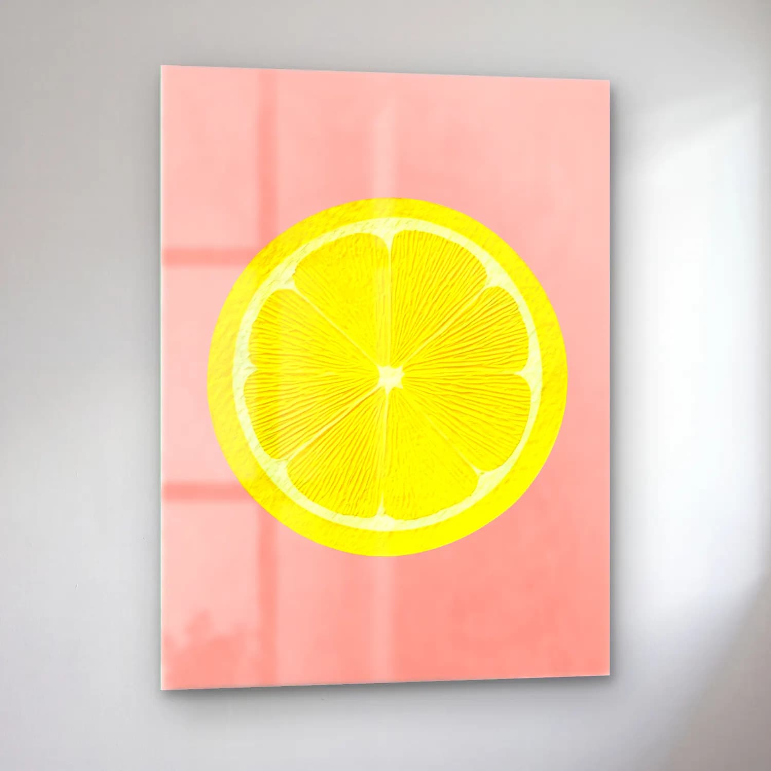 Pastel Limonlar No. 10 cam tablo — sol açıdan görünüm