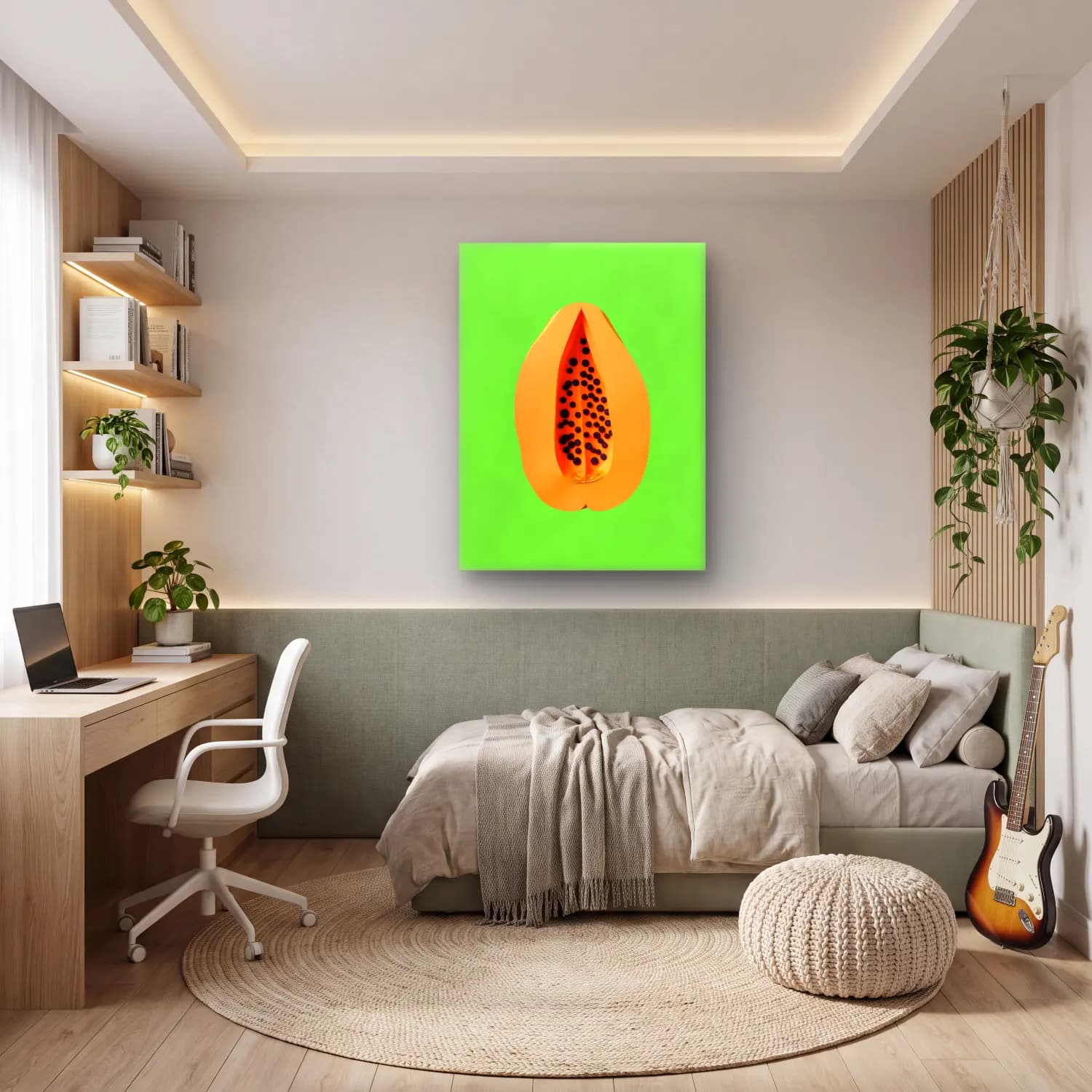 Pop Art Karpuz cam tablo — genç odasında