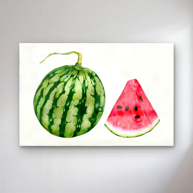 Suluboya Karpuz – Yeşil Tonlar cam tablo — Suluboya Karpuz – Yeşil Tonlar — suluboya karpuz