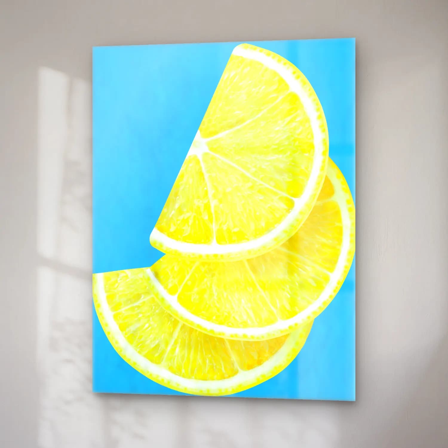 Pop Art Limonlar cam tablo — sağ açıdan görünüm