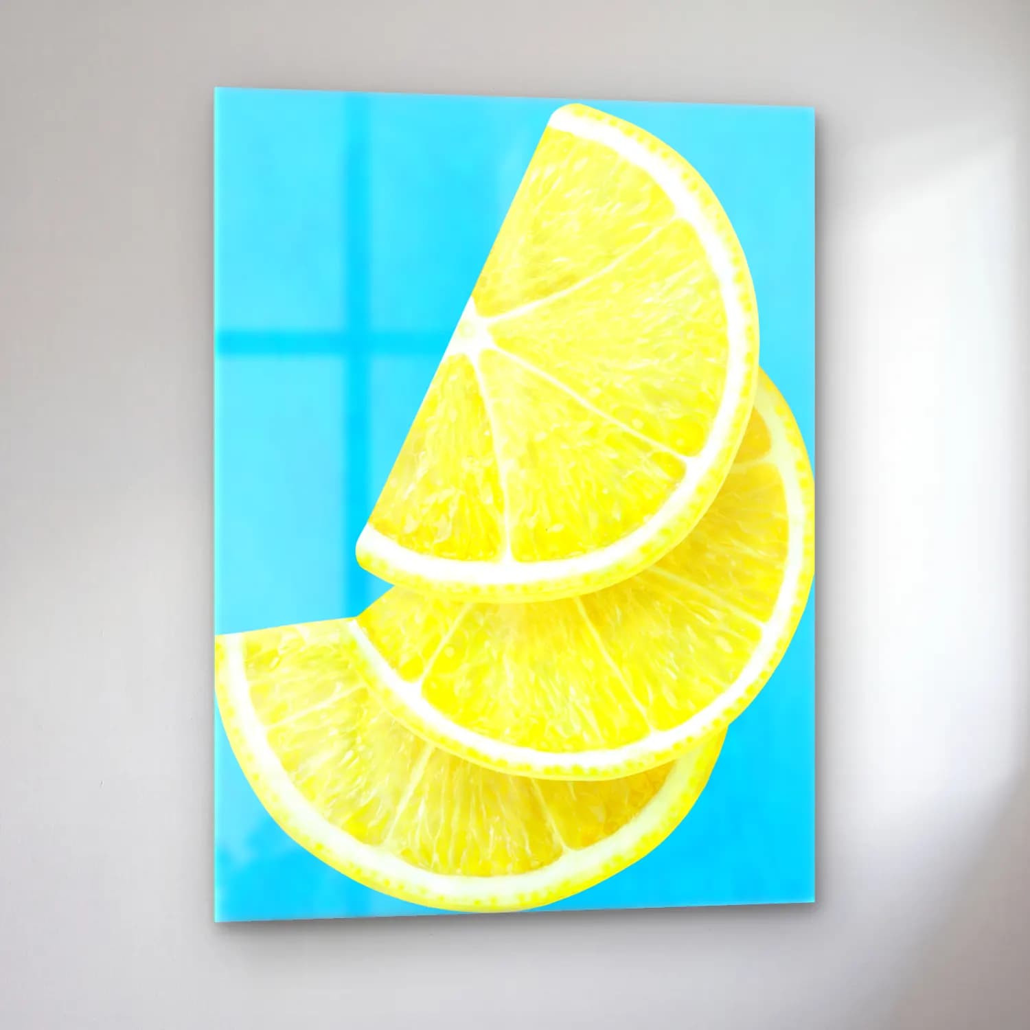 Pop Art Limonlar cam tablo — sol açıdan görünüm