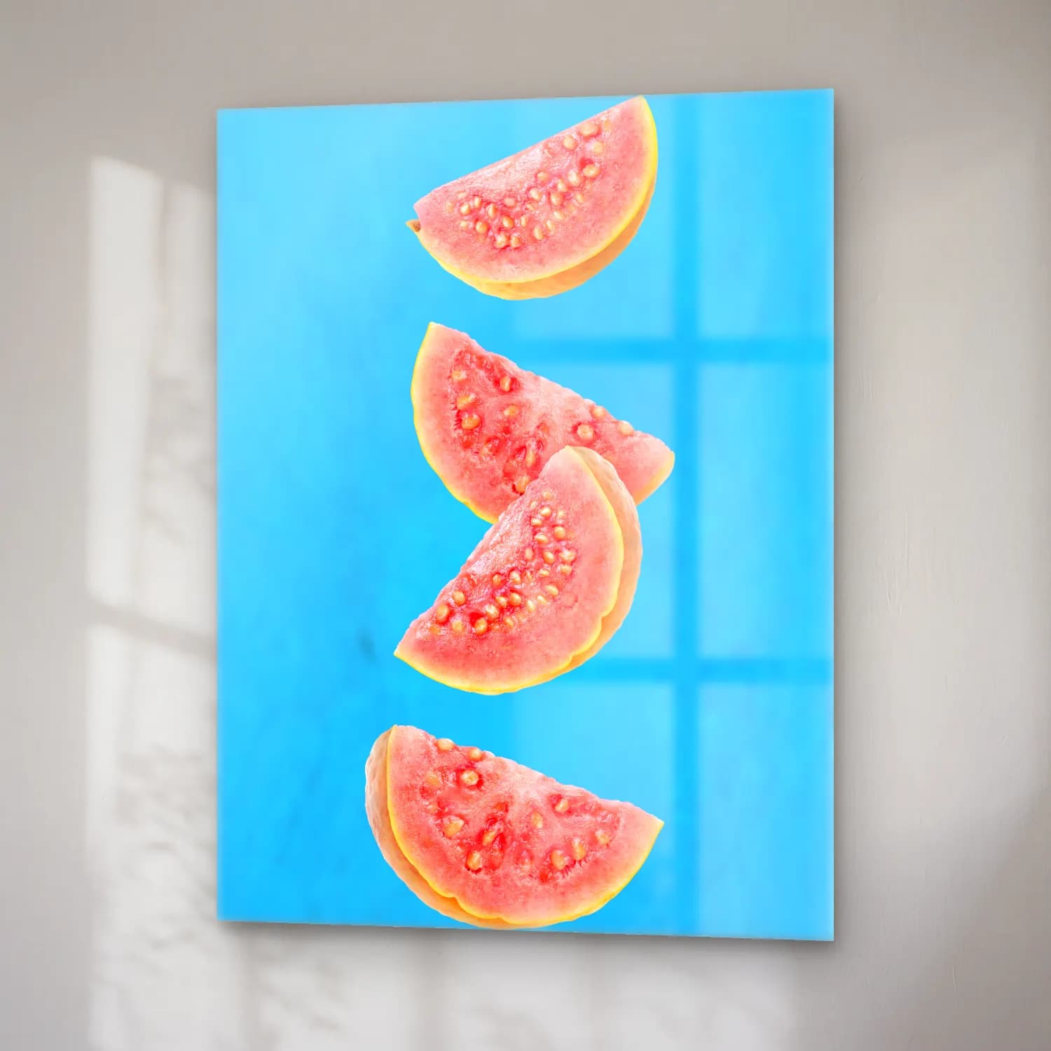 Pastel Karpuz No. 5 cam tablo — sağ açıdan görünüm
