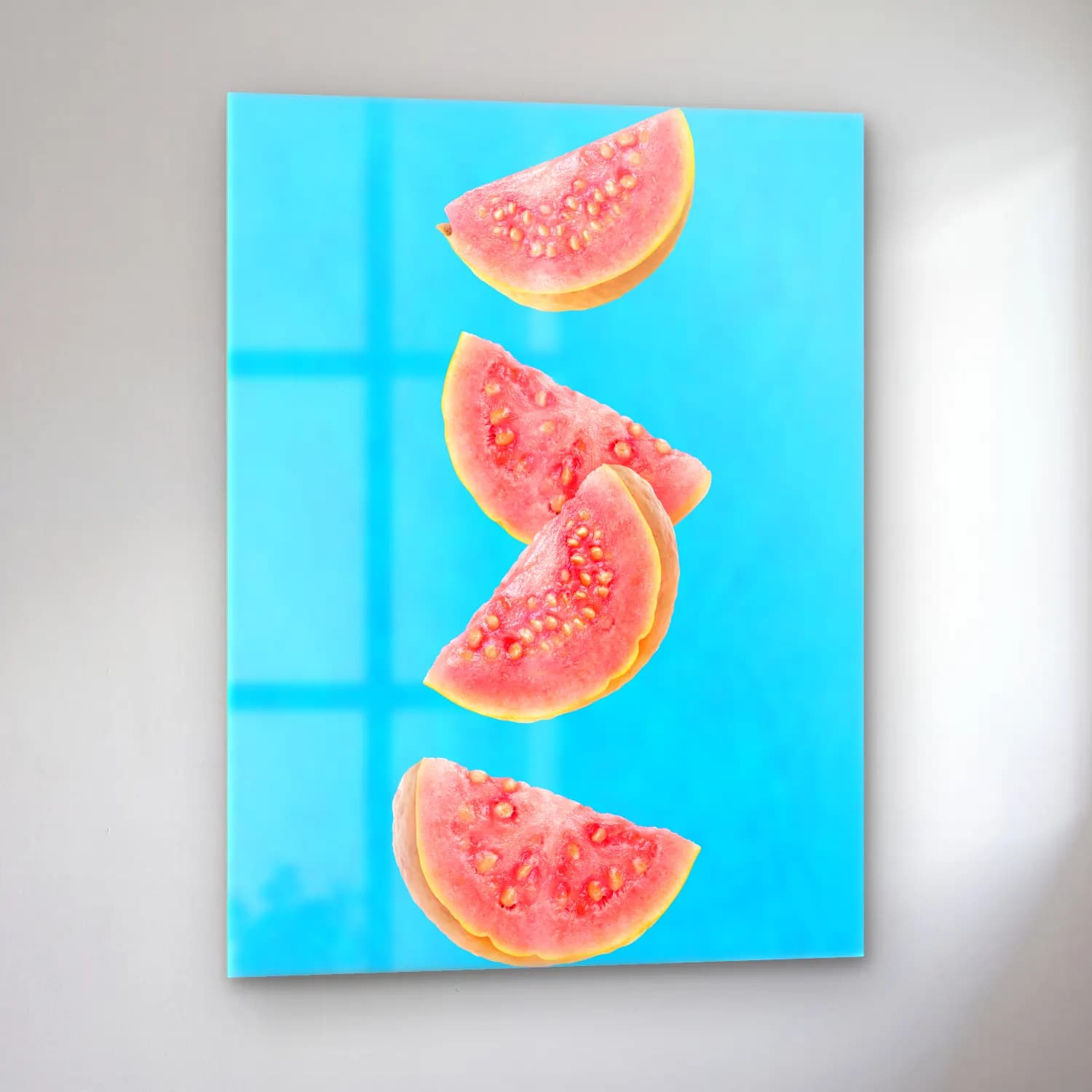Pastel Karpuz No. 5 cam tablo — sol açıdan görünüm