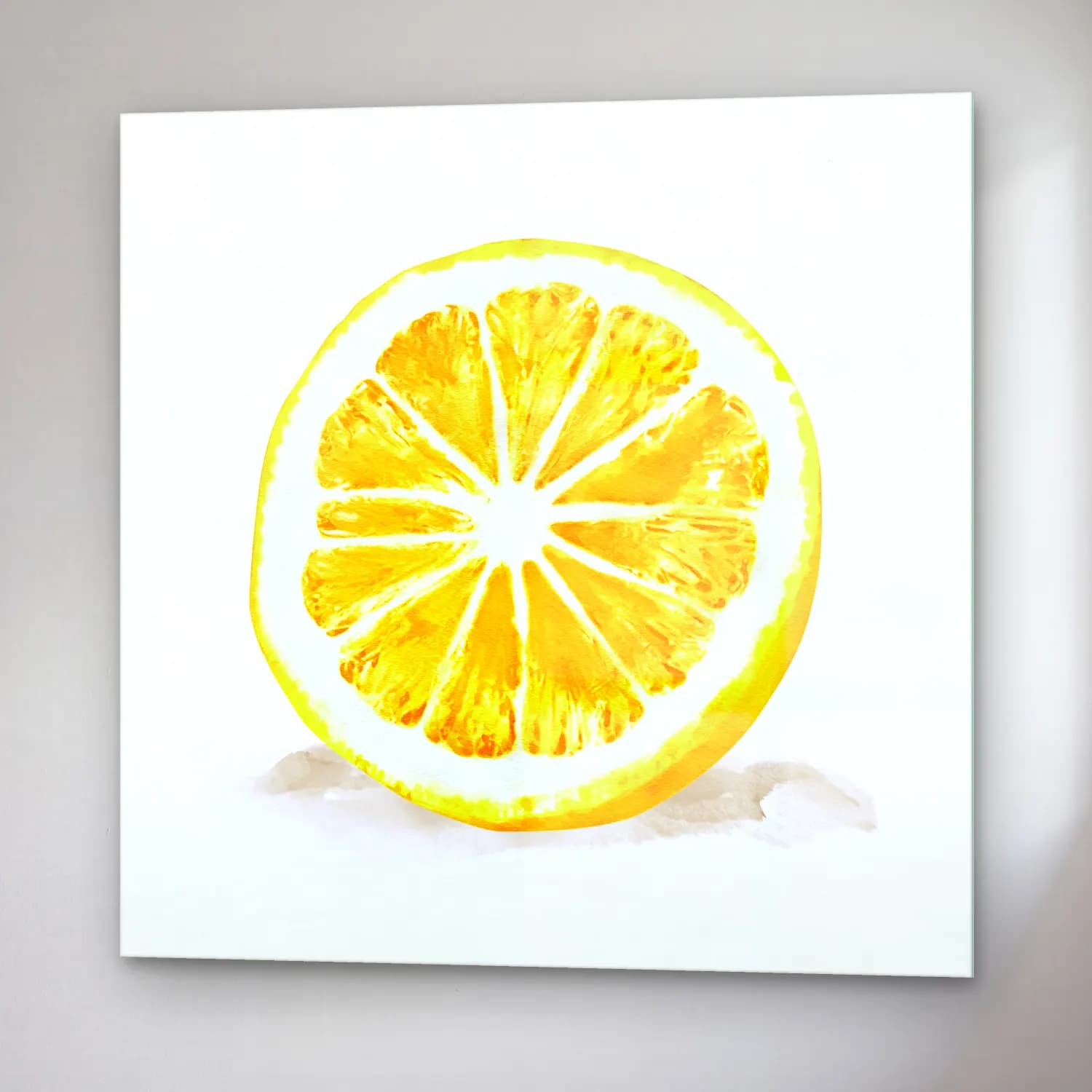 Suluboya Limonlar No. 8 cam tablo — sağ açıdan görünüm