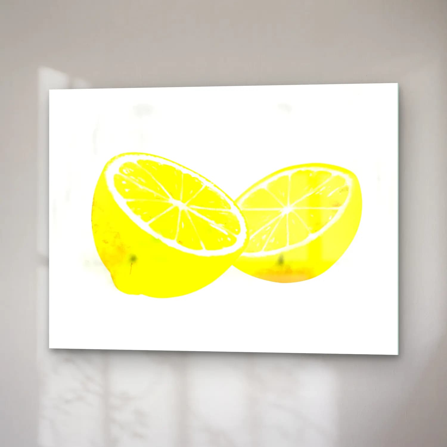Suluboya Limonlar No. 10 cam tablo — sağ açıdan görünüm