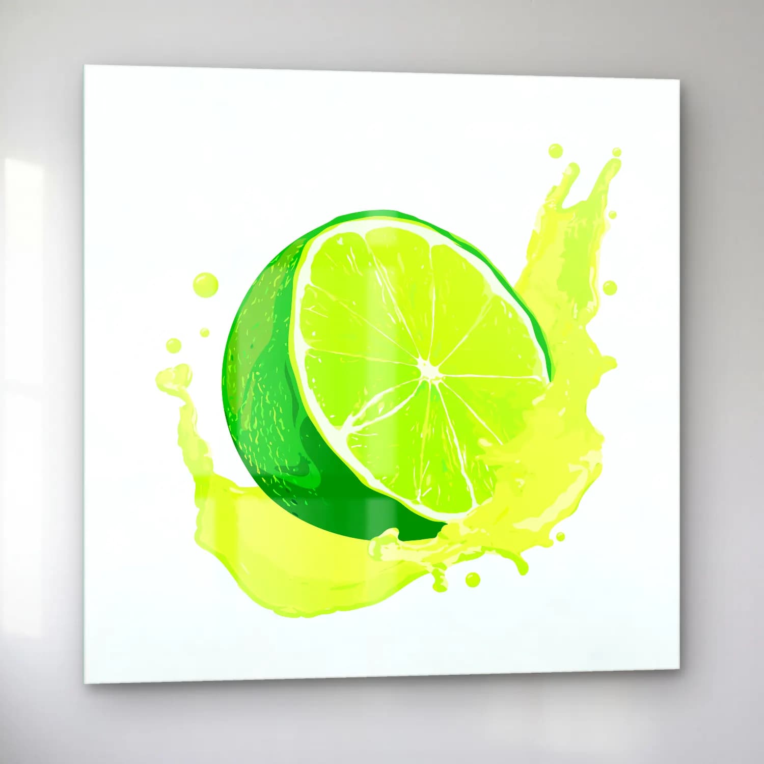 Vintage Limonlar No. 6 cam tablo — sol açıdan görünüm