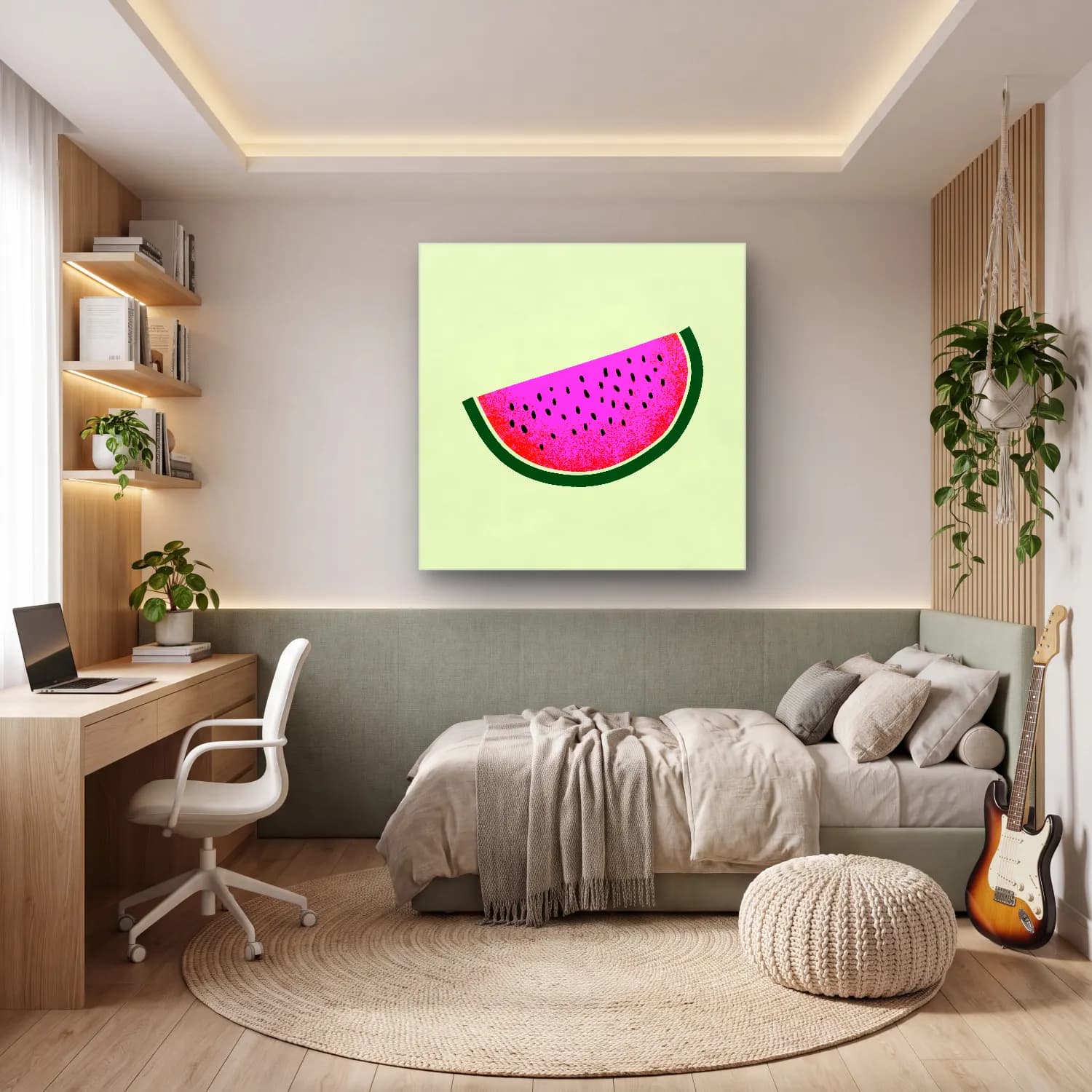 Pop Art Karpuz – Pembe Tonlar cam tablo — genç odasında