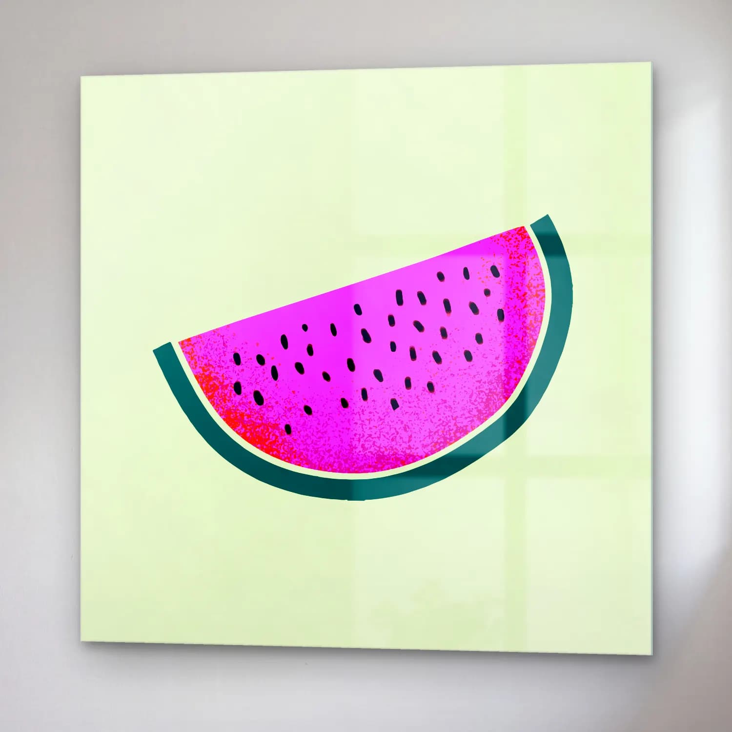 Pop Art Karpuz – Pembe Tonlar cam tablo — sağ açıdan görünüm