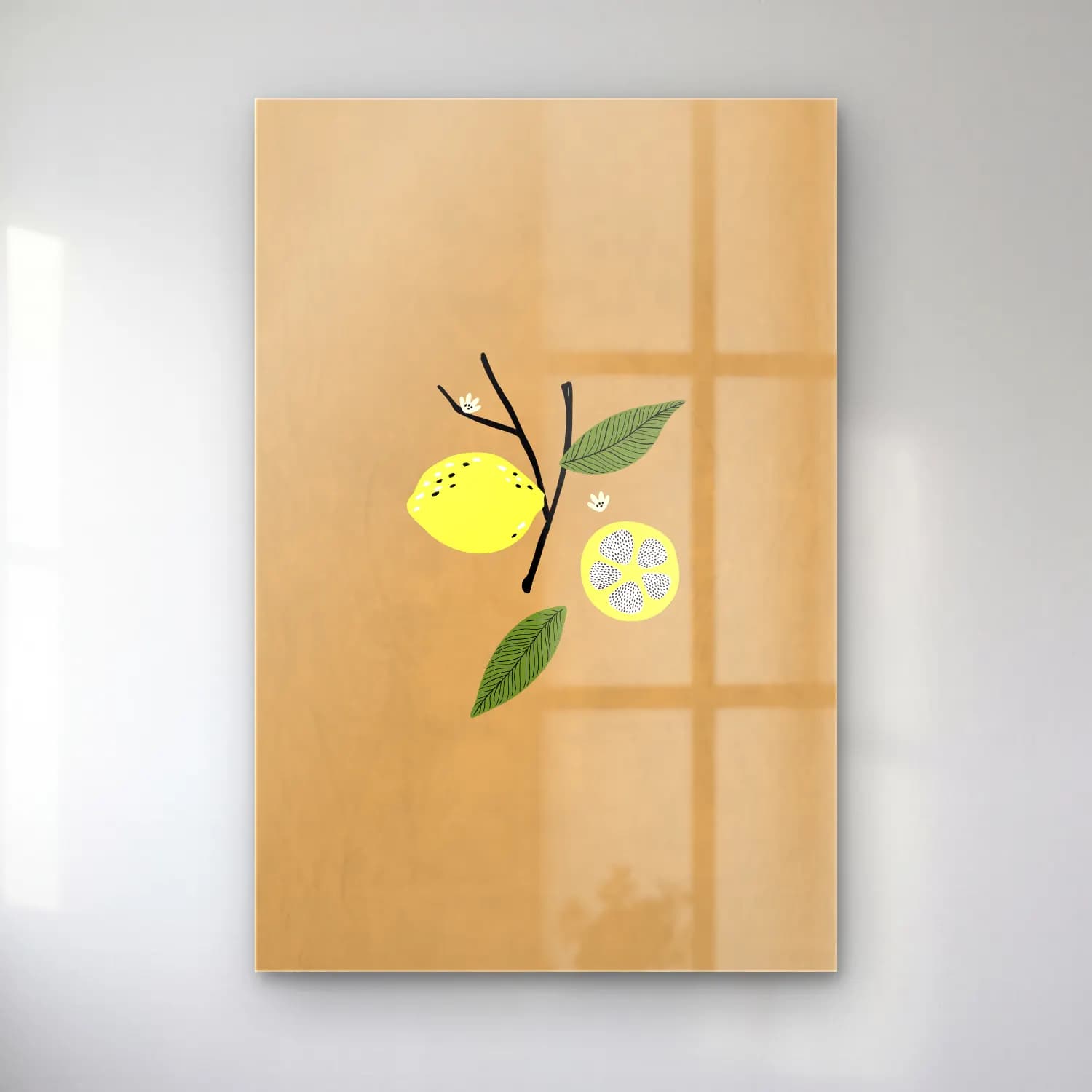 Botanik İllüstrasyon Limon Dalı No. 18 cam tablo — Botanik İllüstrasyon Limon Dalı No. 18 — botanik i̇llüstrasyon limon dalı