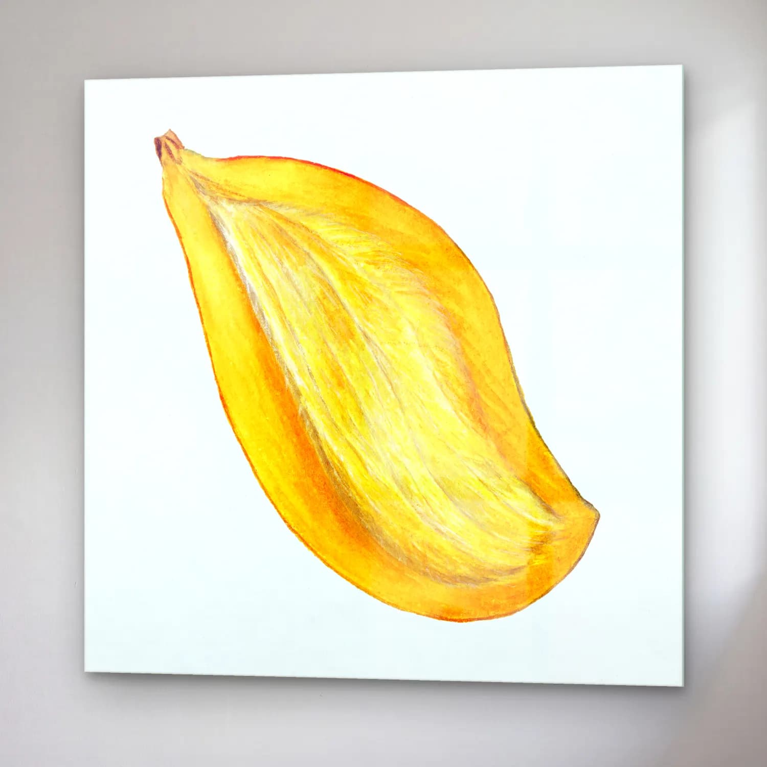 Botanik İllüstrasyon Limon Dalı No. 19 cam tablo — sağ açıdan görünüm