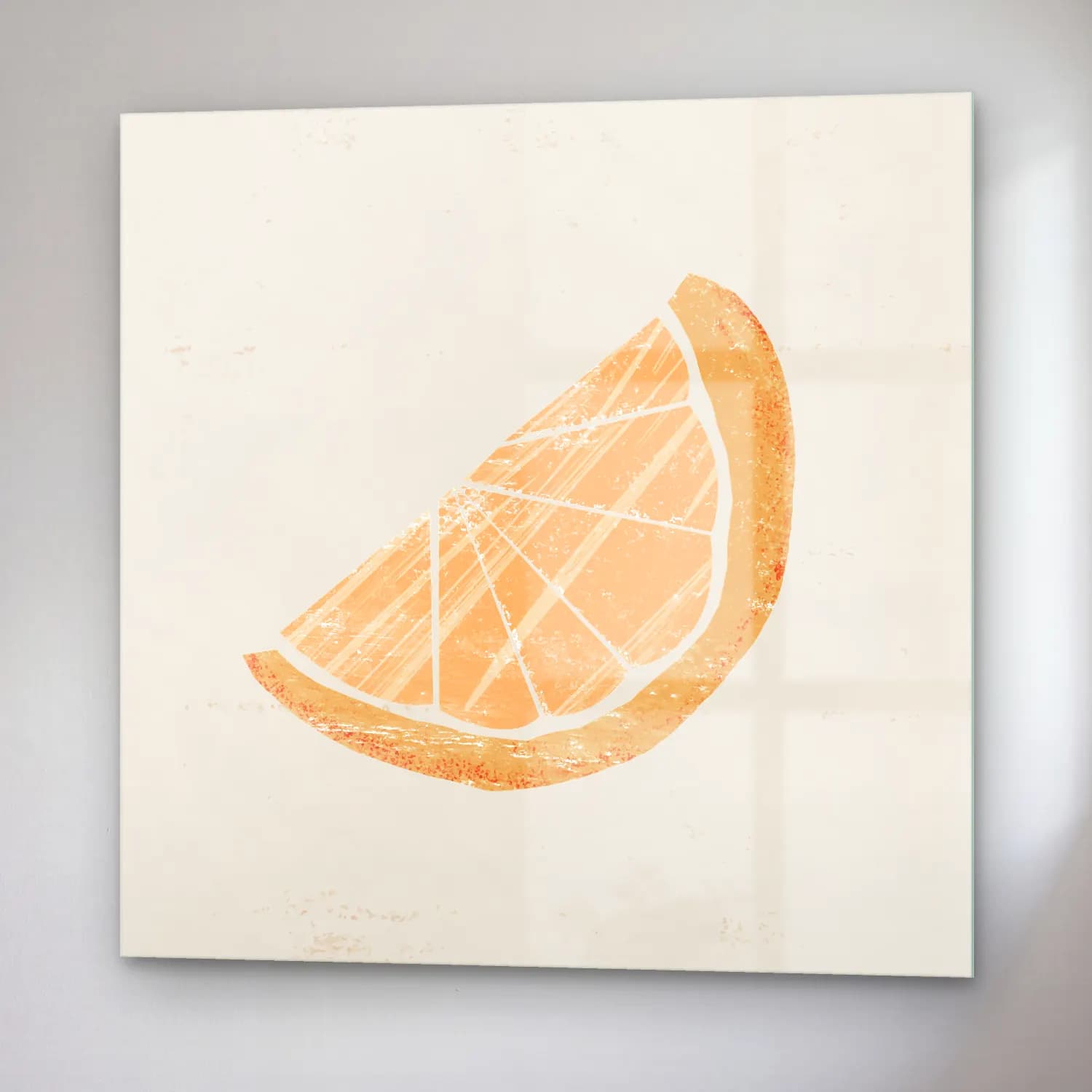 Pastel Portakallar No. 6 cam tablo — sağ açıdan görünüm