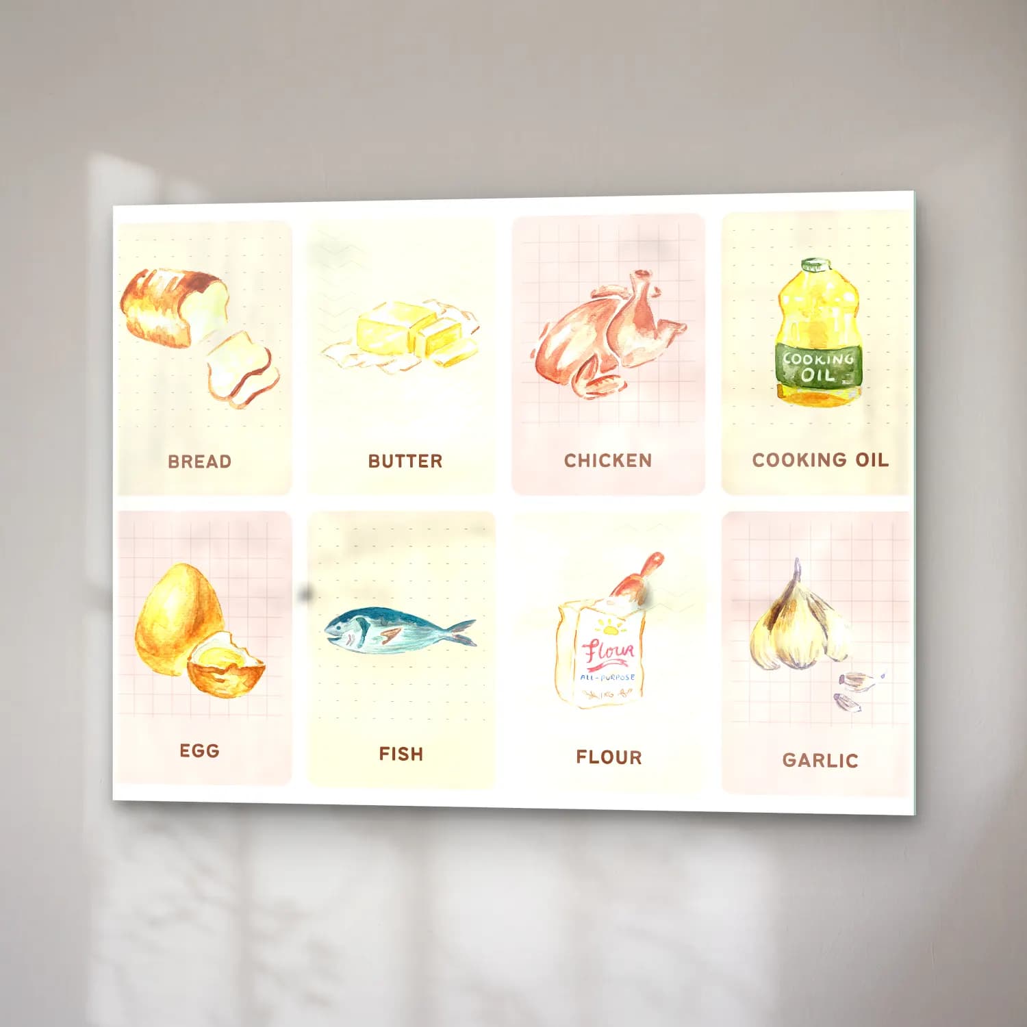 Pastel Makarna No. 6 cam tablo — sağ açıdan görünüm