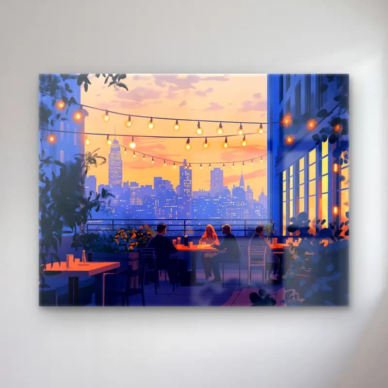 Sevimli İllüstrasyon Gece Şehir – Pastel Tonlar cam tablo — Sevimli İllüstrasyon Gece Şehir – Pastel Tonlar — sevimli i̇llüstrasyon gece şehir