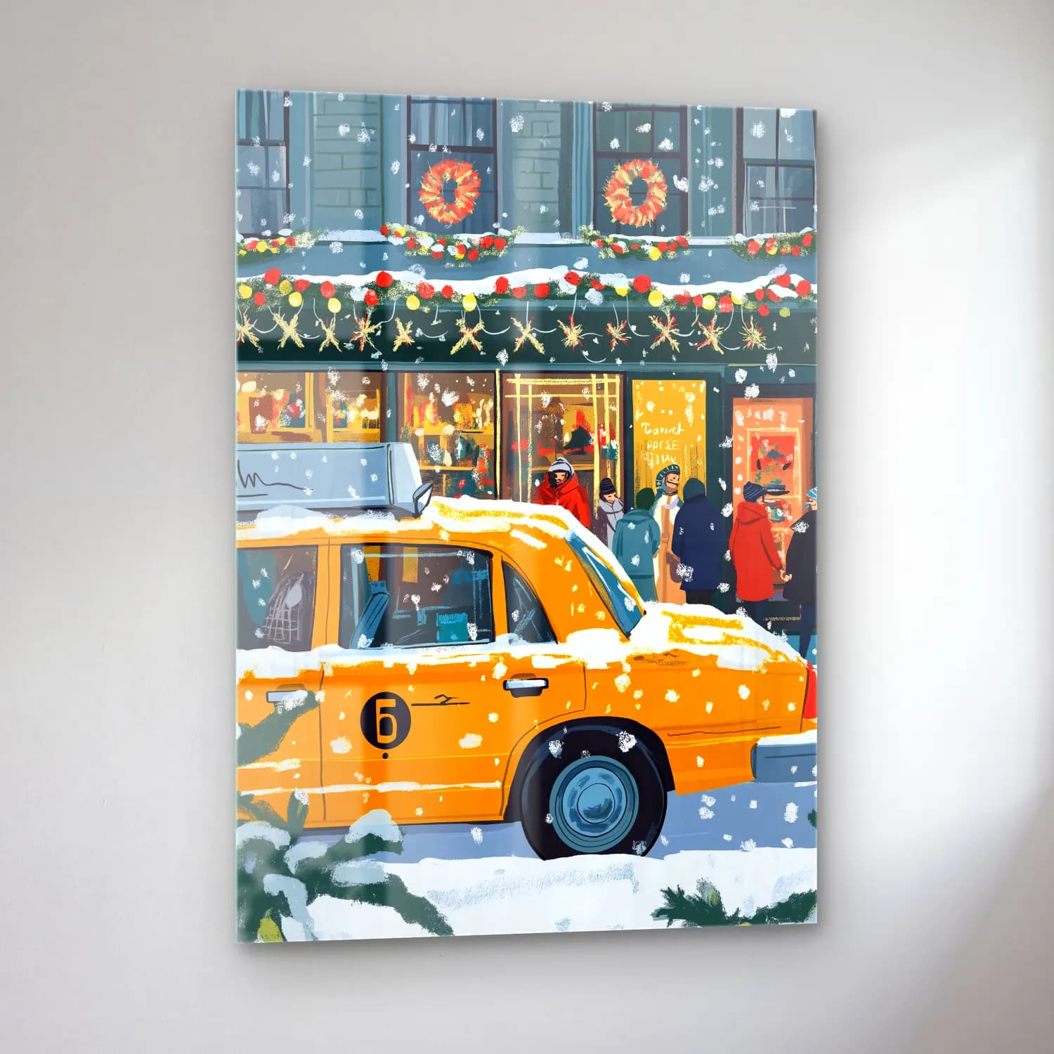 Vintage Hediye Paketleri – Sarı Tonlar cam tablo — sol açıdan görünüm