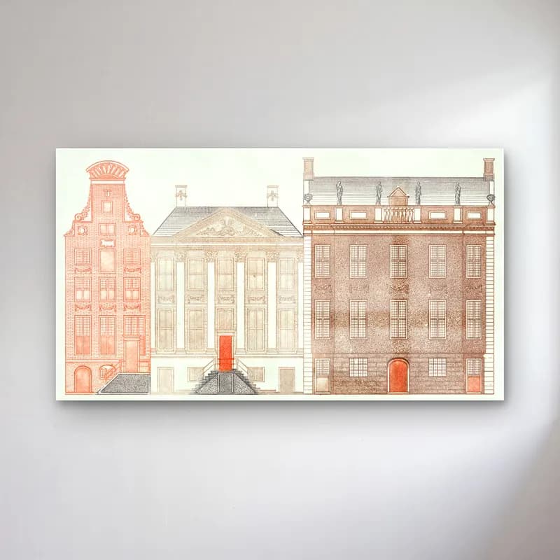 Johan Teyler – Amsterdam canal houses cam tablo — Johan Teyler – Amsterdam canal houses — vintage londra