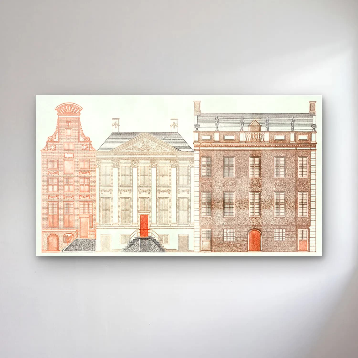 Johan Teyler – Amsterdam canal houses cam tablo — Johan Teyler – Amsterdam canal houses — vintage londra