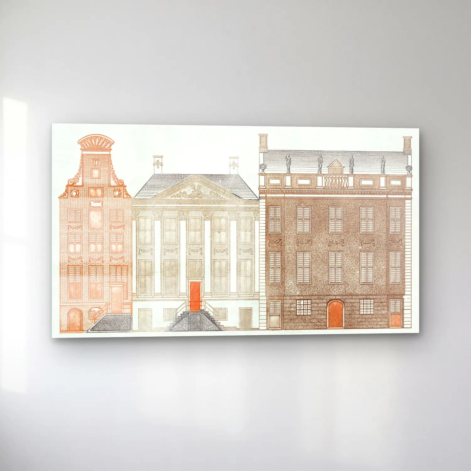 Johan Teyler – Amsterdam canal houses cam tablo — sol açıdan görünüm