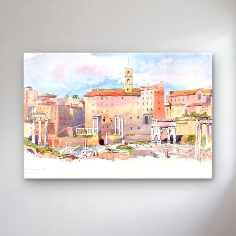 Suluboya Roma – Pembe Tonlar cam tablo — Suluboya Roma – Pembe Tonlar — suluboya roma