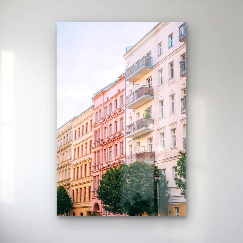 Pastel Kafeli Avrupa Sokağı No. 5 cam tablo — Pastel Kafeli Avrupa Sokağı No. 5 — pastel kafeli avrupa sokağı