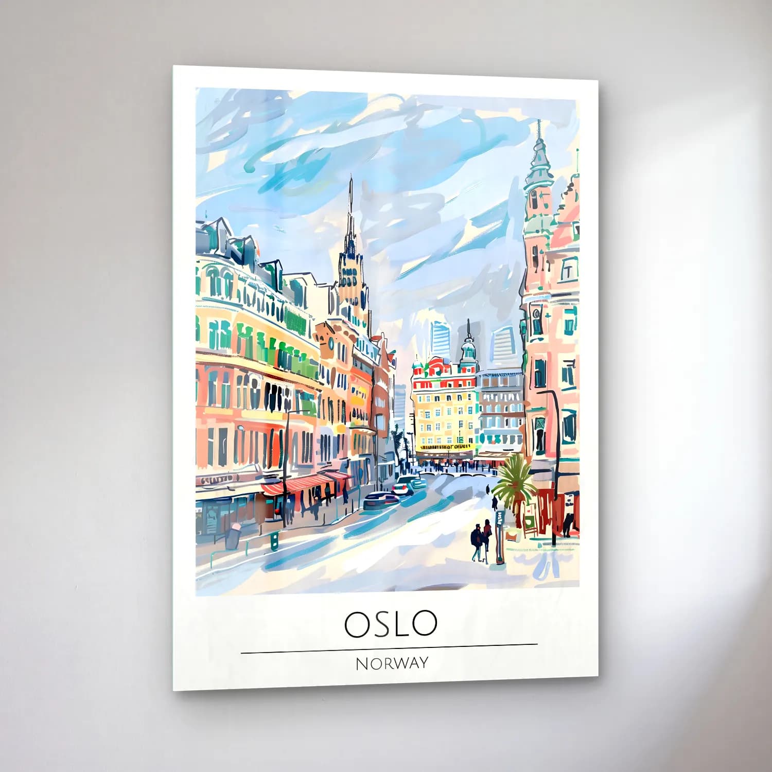 Suluboya Londra – Pastel Tonlar cam tablo — sol açıdan görünüm