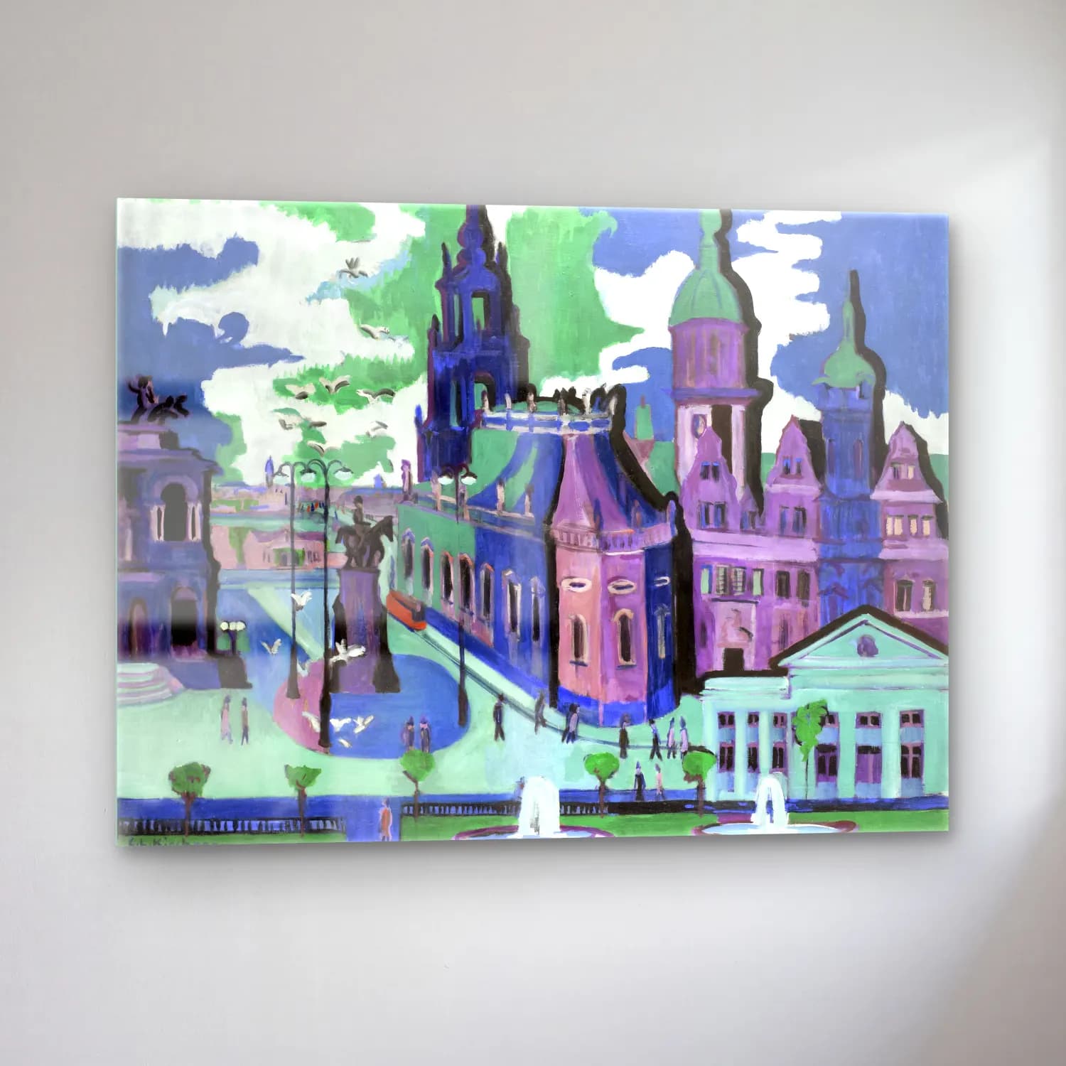 Ludwig Kirchner – View of Dresden Schlossplatz Ernst cam tablo — sol açıdan görünüm