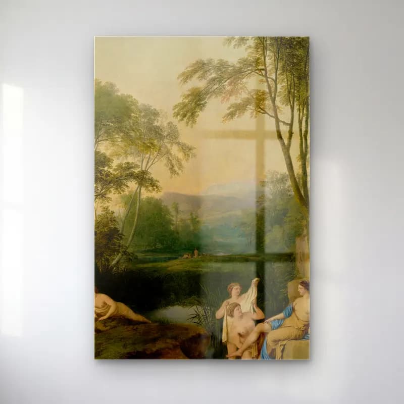 Laurent de la Hyre – Diana and Her Nymphs in a Landscape cam tablo — Laurent de la Hyre – Diana and Her Nymphs in a Landscape — yağlı boya mitolojik sahne