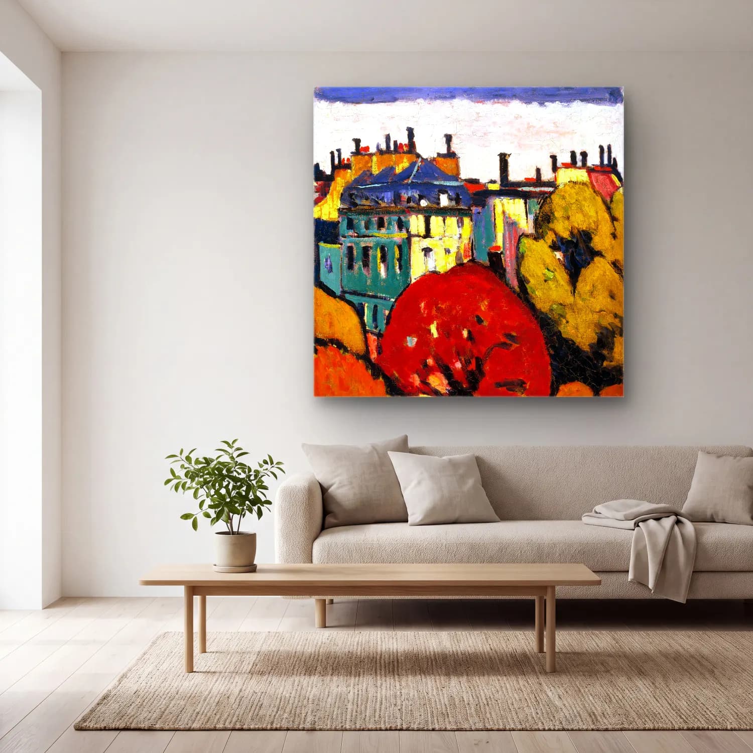 Lyman Sayen – Landscape, Paris Henry cam tablo — açık renk salonda