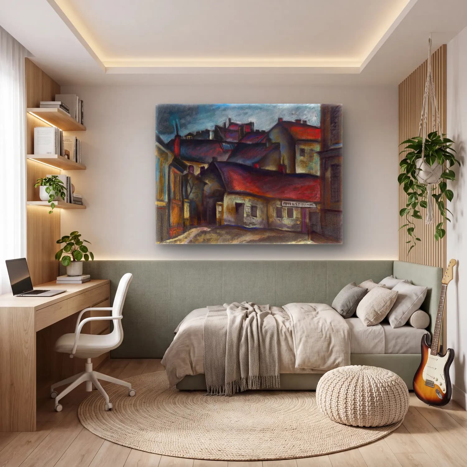 Konštantín Bauer – The outskirts of the city cam tablo — genç odasında