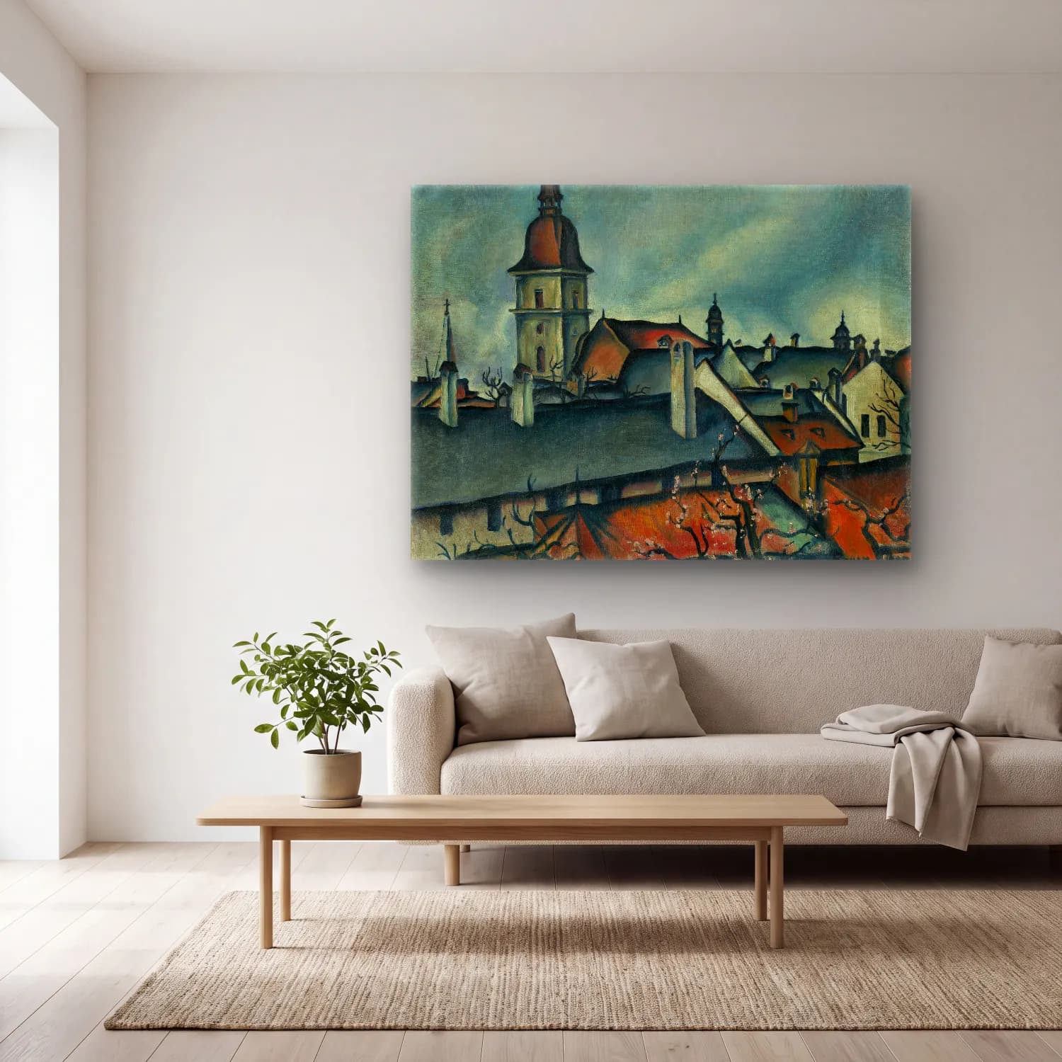 Konštantín Bauer – View of košice cam tablo — açık renk salonda