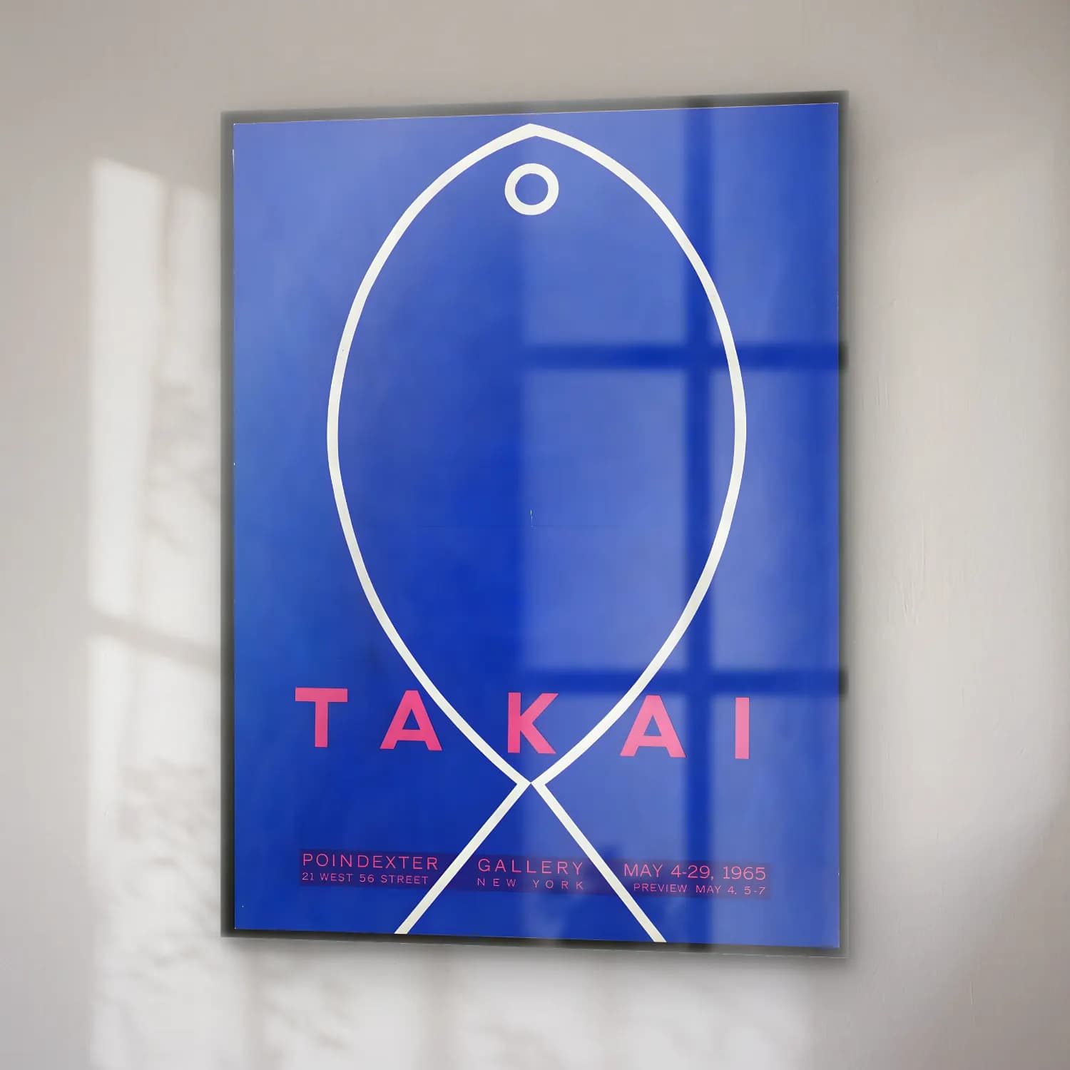 Vintage Poster Japon Şehri – Mavi Tonlar cam tablo — sağ açıdan görünüm