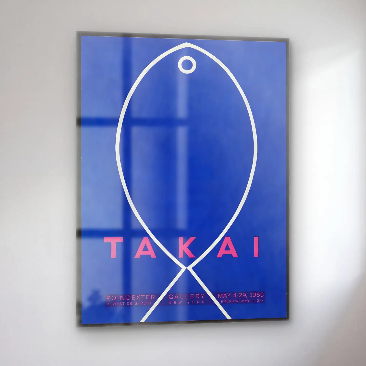 Vintage Poster Japon Şehri – Mavi Tonlar cam tablo — sol açıdan görünüm