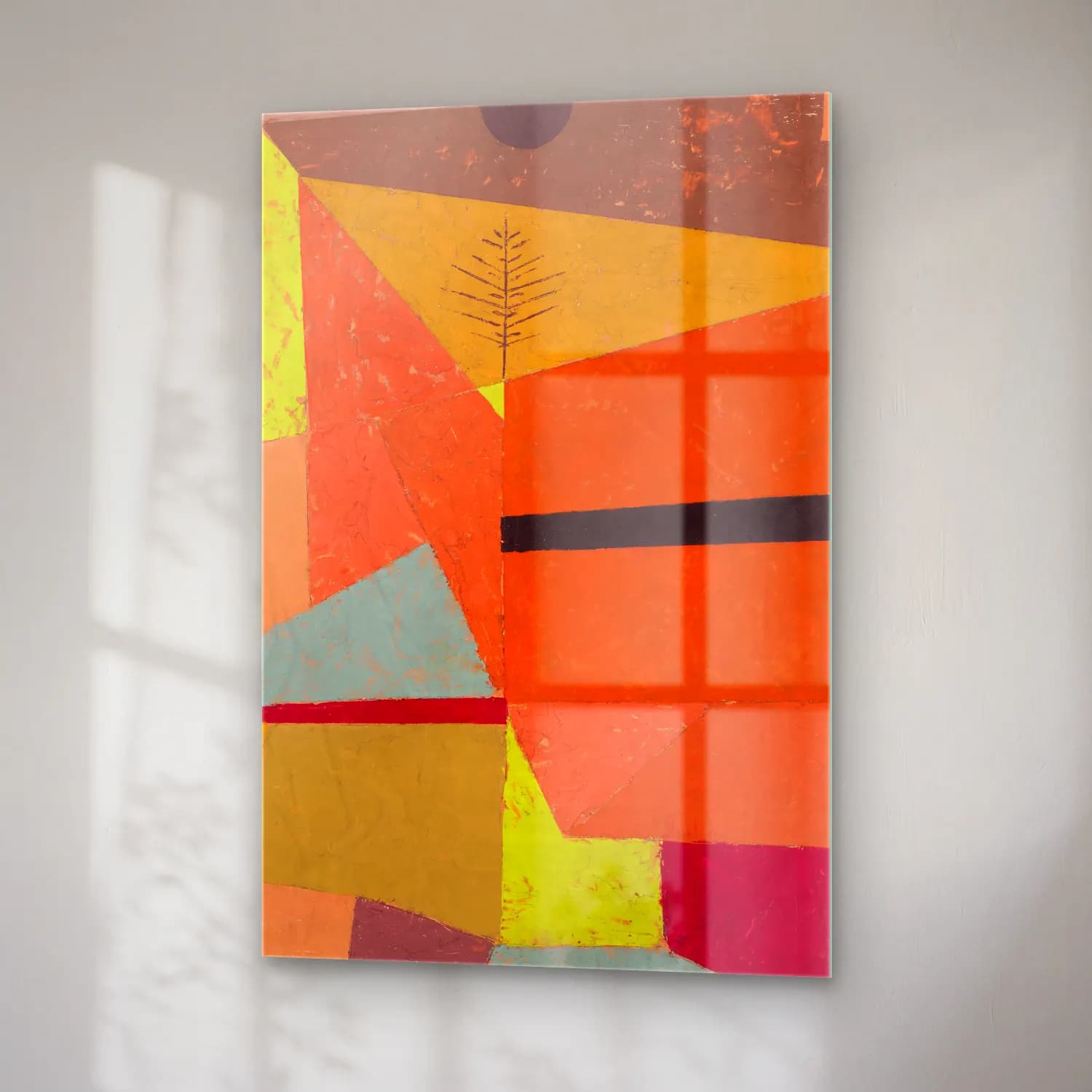 Paul Klee – Heitere Gebirgslandschaft (Joyful Mountain Landscape) cam tablo — sağ açıdan görünüm