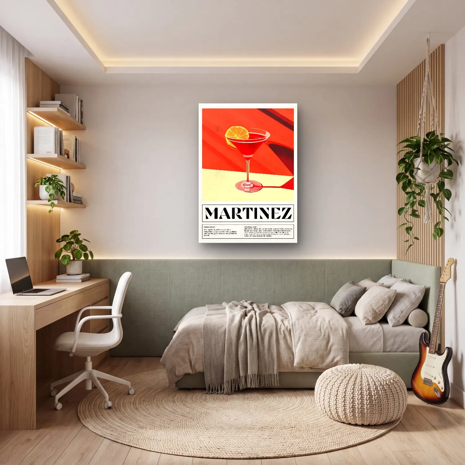 Vintage Poster Kokteyl No. 8 cam tablo — genç odasında