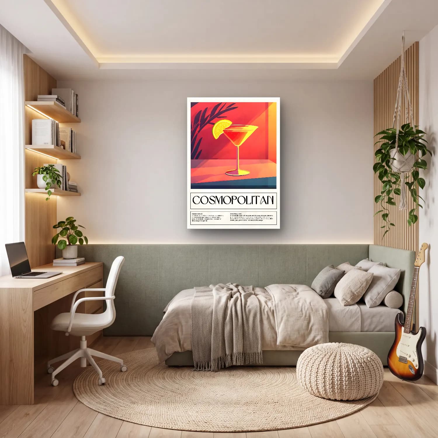 Vintage Poster Kokteyl No. 17 cam tablo — genç odasında