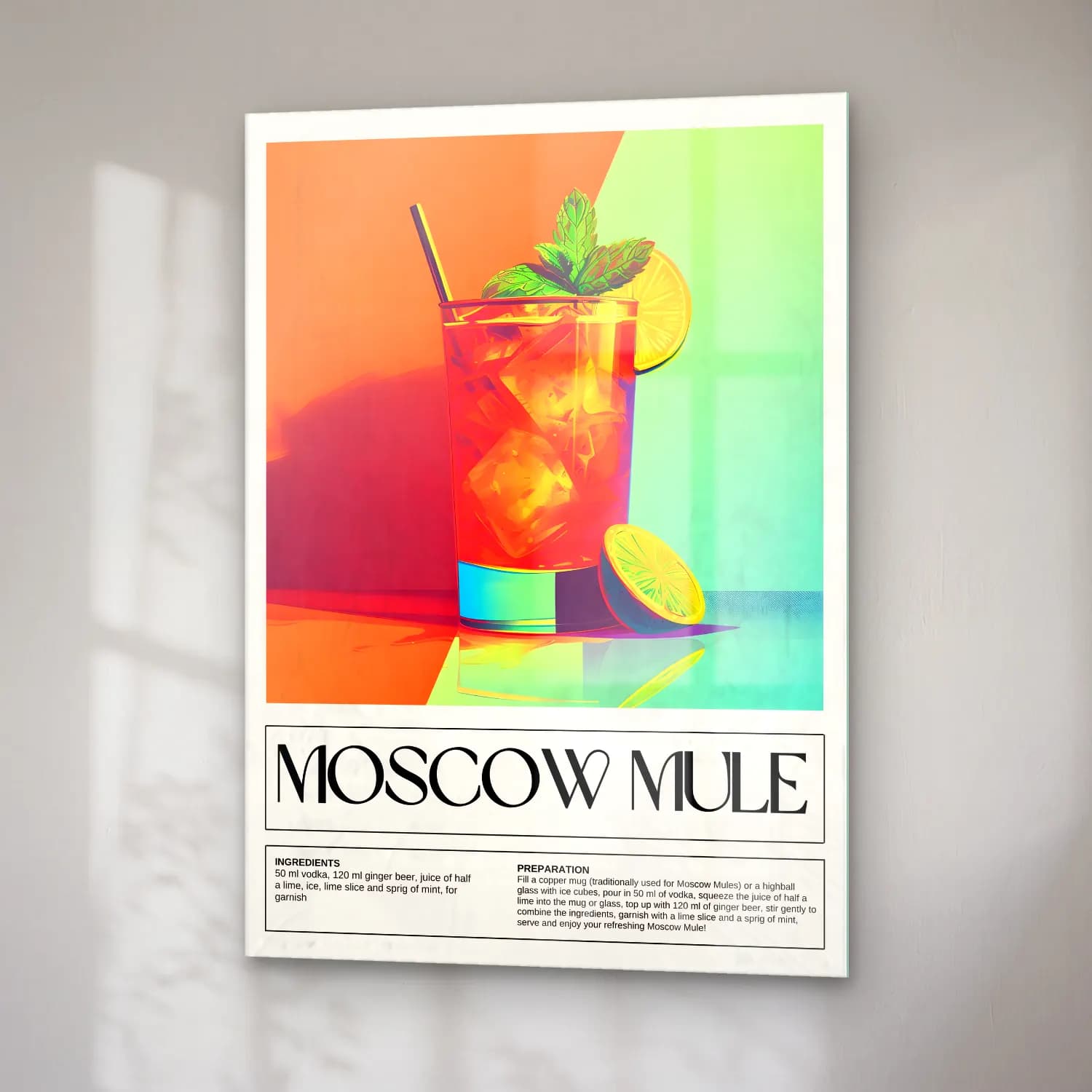 Vintage Poster Kokteyl No. 24 cam tablo — sağ açıdan görünüm