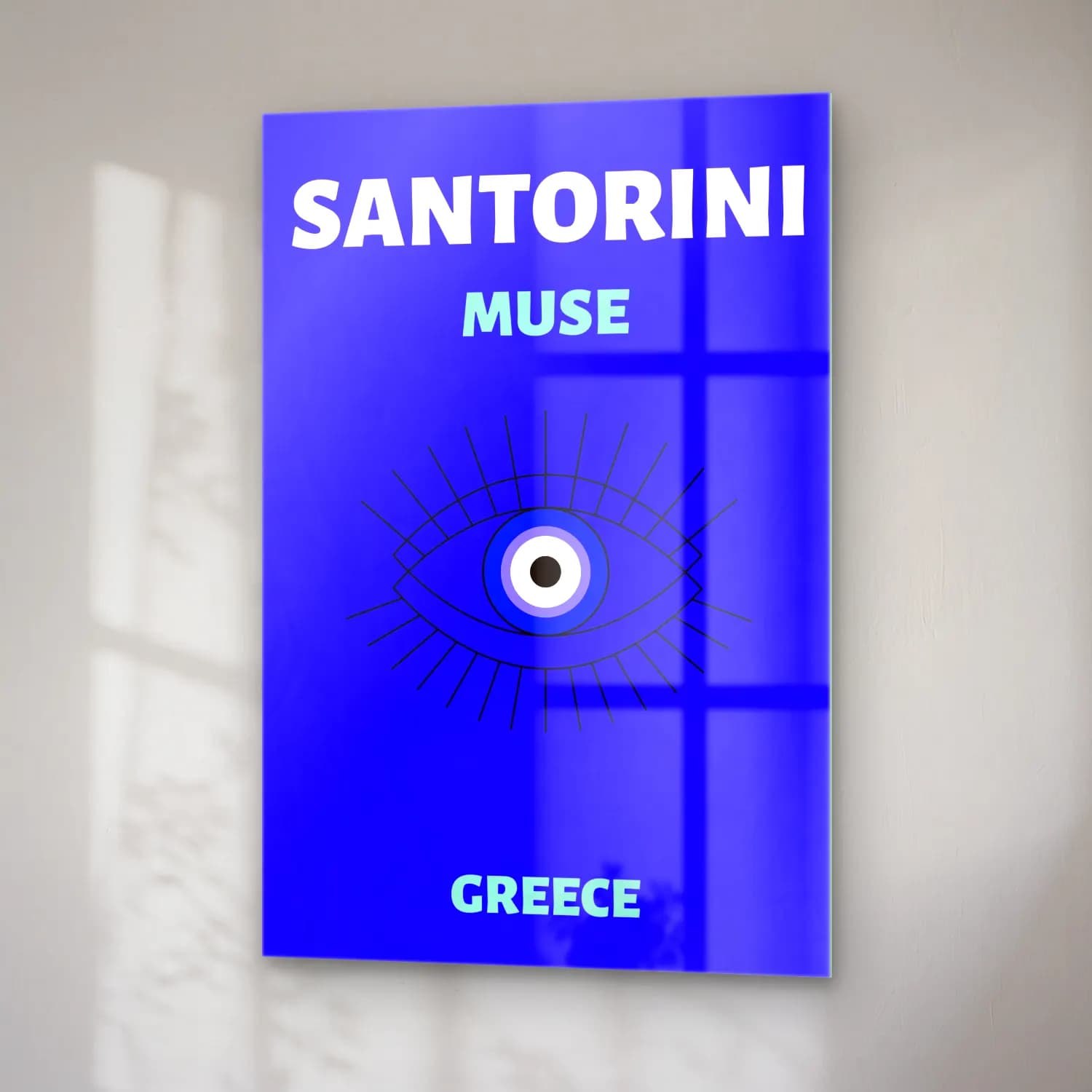 Çizgi Sanatı Çizgi Yüz No. 23 cam tablo — sağ açıdan görünüm