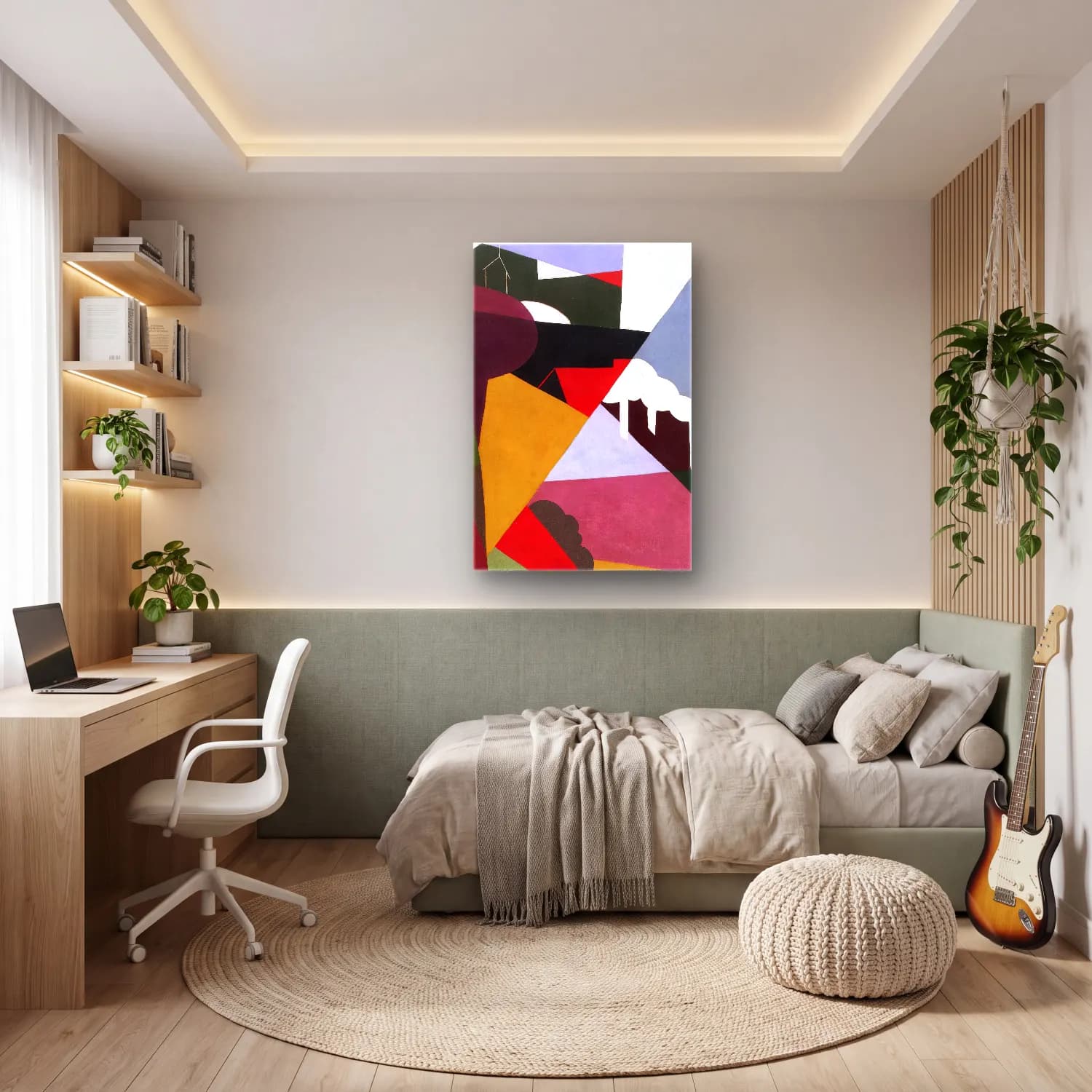 Georges Valmier – Landscape la ciotat – Siyah Beyaz Tonlar cam tablo — genç odasında