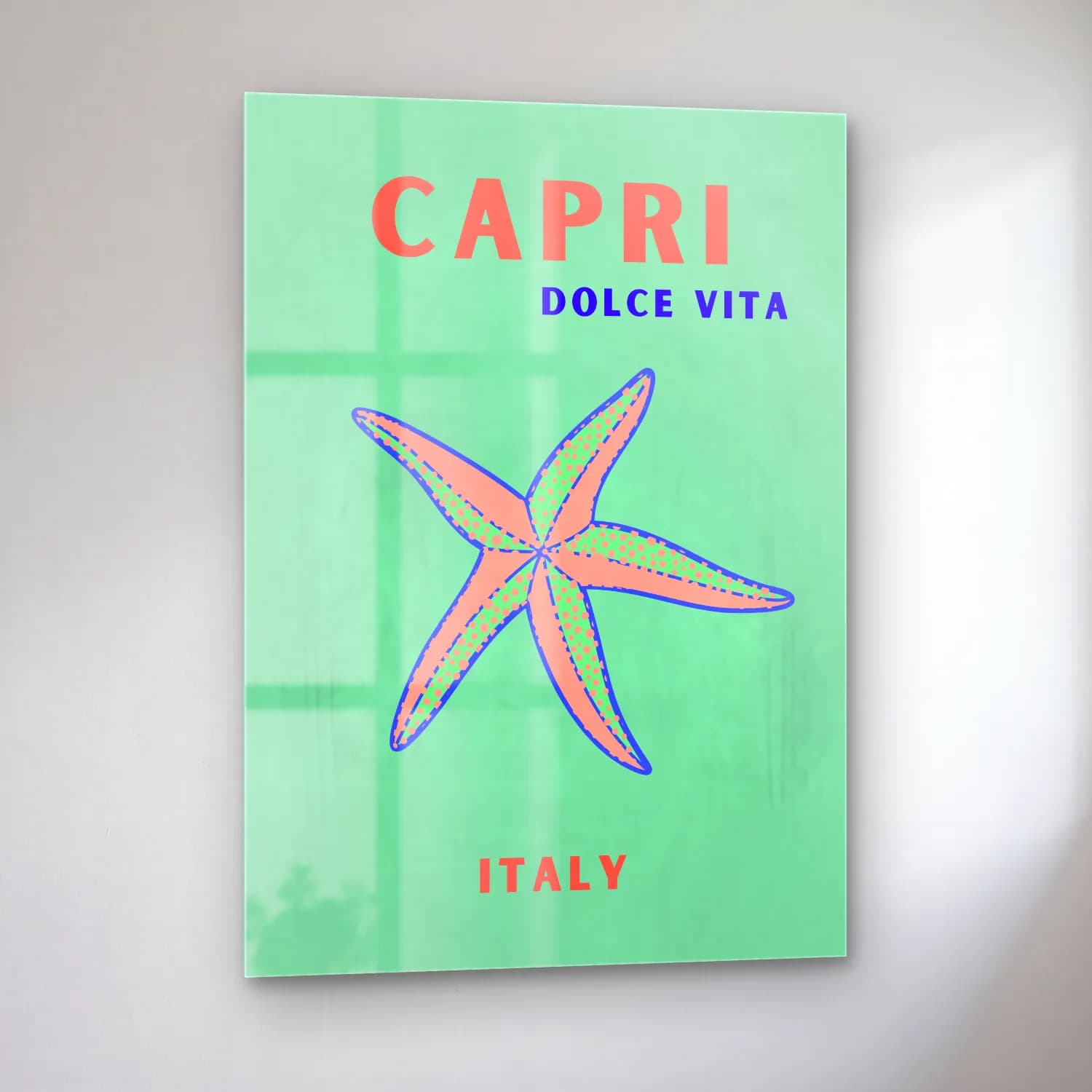 Pastel Makarna No. 8 cam tablo — sol açıdan görünüm