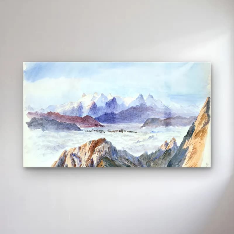 John Singer Sargent – Iselle from Mount Pilatus from Splendid Mountain… cam tablo — John Singer Sargent – Iselle from Mount Pilatus from Splendid Mountain… — suluboya dağ manzarası